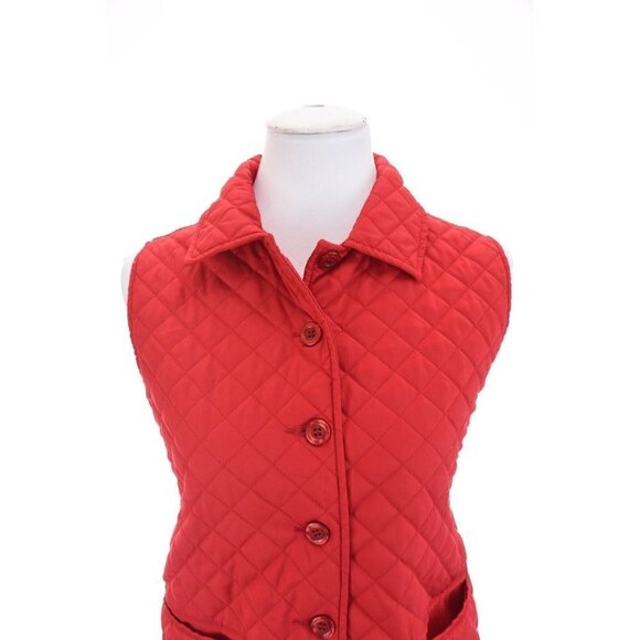 Draper's and Damon's Red Quilted Puffer Vest Jacket Womens Sz PS Petite S - Picture 3 of 7